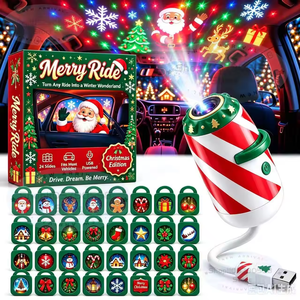 Projecteur de Noël portable 2027 pour voiture, motif Père Noël et flocon de neige, décoration de festival, agent de dropshipping Shopify - Product Image 1