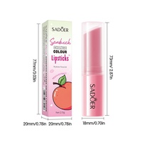 Baume à lèvres en stick à l'extrait de pêche en gros, hydratant et nourrissant en profondeur, longue durée, imperméable, léger, changeant de couleur