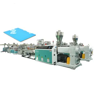 Conical double twin screw indoor PVC ceiling panel board sheet profile manufacturing machine equipment manufacturer