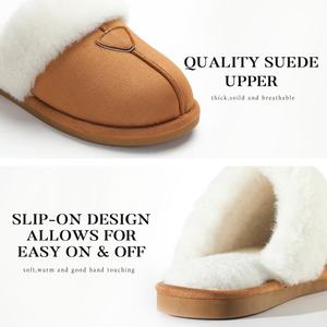 Pantofole in peluche Memory Foam da donna YL-25385-scarpe da <span class=keywords><strong>casa</strong></span> in finta pelle scamosciata per interni/esterni <span class=keywords><strong>con</strong></span> pelliccia sintetica (ODM/OEM disponibile) - Product Image 3