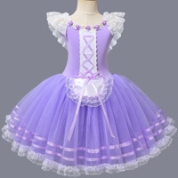 Vestido de Ballet para Niñas, Estilo Princesa del Lago de los Cisnes, con Material de Spandex/Algodón, Tul Largo y Suave