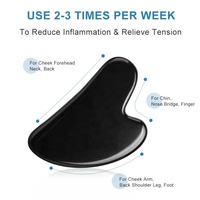 Outil de massage facial en pierre Gua Sha noire, outil de soin du visage en jade personnalisé, outil Gua Sha pour le visage