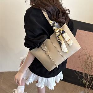 <b>Large</b> Capacity Shoulder Bag with <b>Scarf</b> Detail - Product Image 6