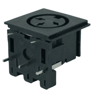 Receptáculo HX Factory Direct DS-3 DIN Hembra de 3 Pines, Negro, Montaje en Panel PCB, Conector DIN
