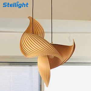 Lustre en <span class=keywords><strong>bois</strong></span> en spirale LED élégant, pour la maison, le bureau, forme ovale créative, éclairage d'escalier, décoration pour le salon, les hôtels - Product Image 3