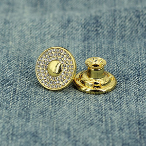 <span class=keywords><strong>Boutons</strong></span> en métal de luxe exquis avec diamants, <span class=keywords><strong>boutons</strong></span> à tige cloutés de strass haut de gamme pour veste en tweed, accessoires vestimentaires en denim - Product Image 5