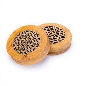 เตาเผาเครื่องหอมทรงกลมทำมือจากไม้ไผ่ FAIZA CRAFT พร้อมฝาแกะสลักลายฉลุ ที่วางบาคูร์ เป็นมิตรกับสิ่งแวดล้อม ใช้ได้กับเครื่องหอมอินเดียทุกชนิด ใช้ได้ทุกฤดู - Product Image 1