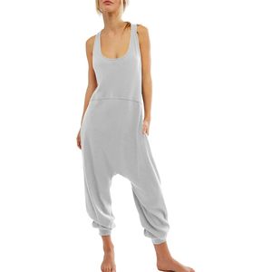 Mono informal holgado sin mangas para mujer FOXA, de poliéster, color liso, largo completo, con bolsillos, ideal para verano. - Product Image 1