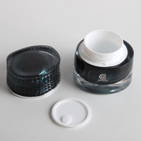 Pots en plastique vides pour crème avec couvercle à vis fantaisie, 15 ml, 50 ml, bleu foncé, en acrylique, pour soins de la peau et cosmétiques