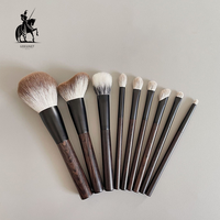 Ensemble de 9 pinceaux de maquillage de luxe haut de gamme en poils de renard des neiges