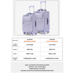<span class=keywords><strong>Valigia</strong></span> Trolley da Donna Ultra Leggera in <span class=keywords><strong>Tessuto</strong></span> Multifunzionale con USB, 24 Pollici, <span class=keywords><strong>Grande</strong></span> Capacità, Bagaglio a Mano - Product Image 3