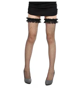 무릎 레이스 탑 fishnet stockin 섹스를위한 여성을위한 섹시한 허벅지 높은 양말