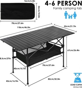 <span class=keywords><strong>Mesa</strong></span> <span class=keywords><strong>Plegable</strong></span> Portátil para Senderismo, Barbacoa, Eventos, Fiestas, Hogar, Jardín, Picnic, <span class=keywords><strong>Pesca</strong></span>, Camping y Actividades al Aire Libre - Product Image 2