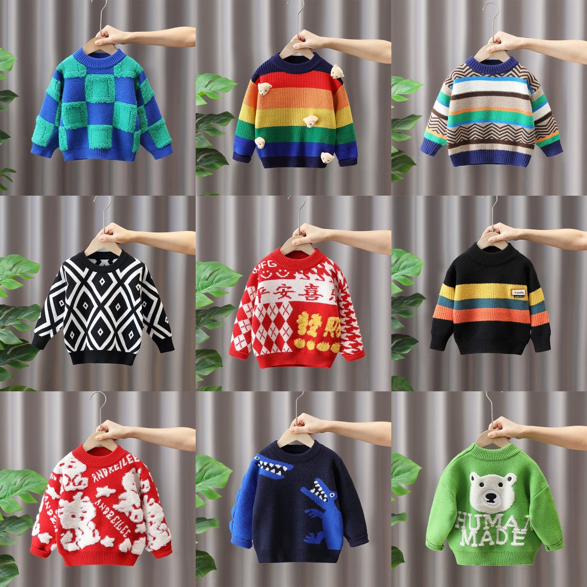 Spring Elementary School Children's Sweaters O-neck Children's Sweaters, Boys' Clothes Children's Winter Thick Baby Sweaters