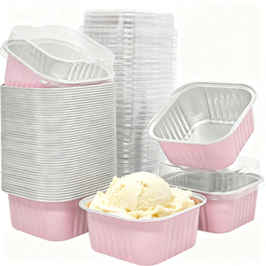 Teglie Quadrate in Alluminio con Coperchi, Contenitori Monouso per Alimenti, Ideali per Torte e Arrosti - Product Image 1