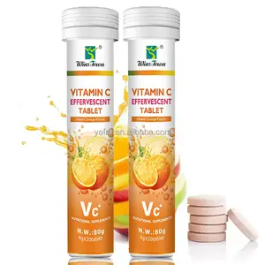 Comprimidos efervescentes de vitamina C para sistema imunológico, antioxidantes, sabor laranja, energizam a pele saudável, comprimidos efervescentes
