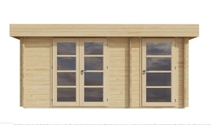 Cabane en rondins multifonctionnelle en bois massif pour l'extérieur du jardin et du bureau Cabane de studio à assemblage rapide Bungalow de jardin - Product Image 2