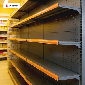 מדפי גונדולה של JIUSHUN, מדפי סופרמרקט ממתכת פלדה איכותית לתצוגת מוצרי מכולת - Product Image 4