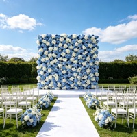 Mur de fleurs artificielles en cascade de roses en soie pour la décoration de mariage