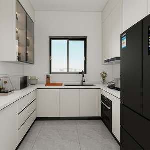 Cuisine modulaire en forme de L SANTOPOVA avec appareils intégrés et vitrine en verre - Product Image 3