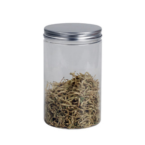 8.5*140mm round transparent <b>plastic</b> airtight <b>jar</b> with aluminum lid, suitable for tea, nuts, roasted seeds, and biscuits. - Product Image 5