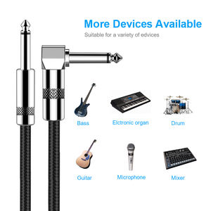 Câble <span class=keywords><strong>de</strong></span> guitare professionnel 1,8 m/6 pieds, câbles <span class=keywords><strong>d</strong></span>'instruments <span class=keywords><strong>de</strong></span> musique tressés, cordon jack 6,35 mm 1/4 pouce pour guitare électrique, <span class=keywords><strong>basse</strong></span>, <span class=keywords><strong>ampli</strong></span> - Product Image 5