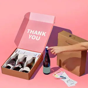 Custom Recyclable luxury wine boxes packaging gift with custom logo cardboard shipping boxes for gift packaging