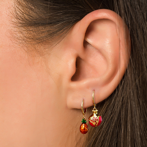 ROXI S925 Pendientes Colgantes de Plata de Ley con Esmalte y Circonita, Diseño de Piña, Modernos, para Mujer, Regalo para Boda o Aniversario - Product Image 3