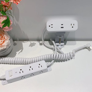 Multipresa Addtam con Morsetto, 2 Porte USB, Soluzioni per Prese da Scrivania per Mobili da Ufficio, Corrente Nominale 15A 125V - Product Image 1