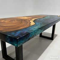 Traumhafter Sternenhimmel-Esstisch aus Harz mit Acrylbeinen, Wasserfest, Langlebig & Umweltfreundlich, Esszimmermöbel für Zuhause