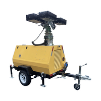 Tour d'éclairage hydraulique sur mât élévateur - Hauteur de levage 10m - Alimentation diesel - Remorquable - LED IP66 - 60 faisceaux - Lumière du jour 5000K