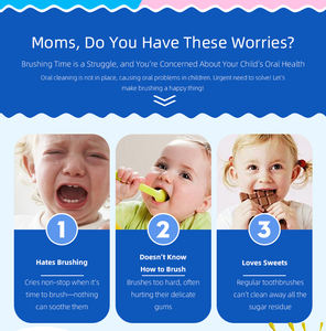 <span class=keywords><strong>Brosse</strong></span> à dents rechargeable pour enfants, 2 têtes de rechange, batterie 14500, 400mAh, charge rapide USB, étanche IPX7, 31200 VPM - Product Image 2