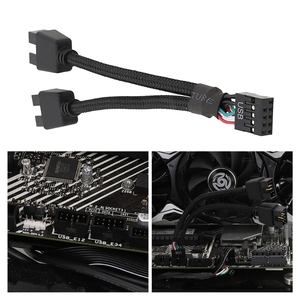 Bán buôn 9pin 184A <span class=keywords><strong>USB</strong></span> 2.0 Bo mạch chủ cáp 1 đến 2 nam mở rộng <span class=keywords><strong>USB</strong></span> tiêu đề Splitter nữ - Product Image 2