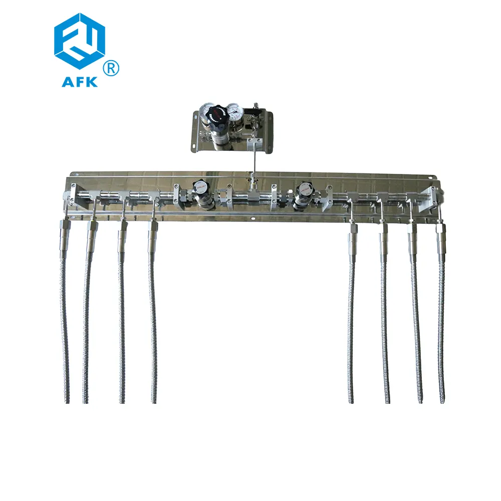 Regulador de presión CO2 SS 1/4in Sistema de regulación de alta presión tipo arco de un solo lado Panel de control con múltiples colectores
