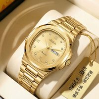 Jam tangan mekanis otomatis penuh untuk pria, desain hollow, kalender ganda baru, lampu malam, tahan air, jam tangan bisnis.