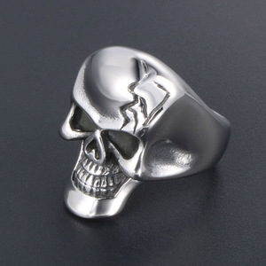 Skull <b>Ring</b> <b>Titanium</b> Steel Men's Fashion Jewelry SA891 Blackened Retro Design - Product Image 3