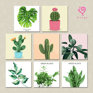 Aixsgy Eco-Friendly <b>Framed</b> Flower Printed Square Art Decor Digital Printing Modern Style <b>Canvas</b> Wall Art Set - Product Image 1