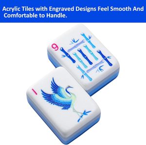 Prestigious Premium Acrylic Cloisonne Inspired Luxury Style <b>Mahjong</b> <b>Set</b> With Pushers for Adults Family Game Night - Product Image 3