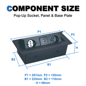 Enchufe emergente de escritorio avanzado multifunción toma de corriente integrada muebles de oficina compatibles con Schuko - Product Image 5