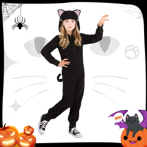 ชุดคอสเพลย์แมวดำแสนสบายสำหรับเด็กผู้หญิง พร้อมกระโปรง ชุดแฟนซีฮาโลวีน สไตล์อนิเมะ - Product Image 2