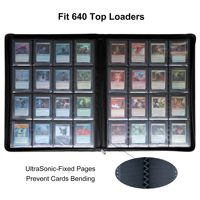 Binder Top Loader 16 Kantong, Muat 640 Top Loader dengan Sleeve untuk Top Loader Ukuran 3'' X 4''