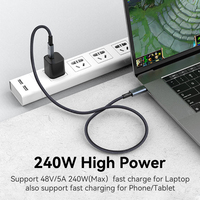 Cable USB4.0 Tipo C a C de 40 Gbps, Cable de Carga Ultrarrápida de 240 W, 8K60Hz para PS5, Nintendo Switch, Galaxy S22, MacBook Pro