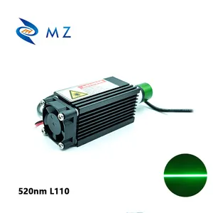 Modul Laser garis hijau 520nm 1000mW fokus kompak daya tinggi dengan kipas pendingin kelas industri