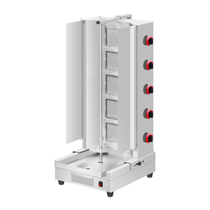 Grill de cuisine professionnel à gaz en acier inoxydable à double tête pour shawarma, 4 brûleurs, avec plaque de cuisson pour kebab de <span class=keywords><strong>bœuf</strong></span> - Product Image 3