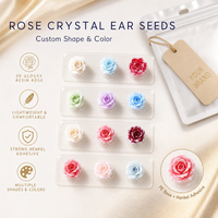 Autocollants de graines auriculaires en cristal avec nœud papillon, patchs de graines d'acupression pour la thérapie auriculaire
