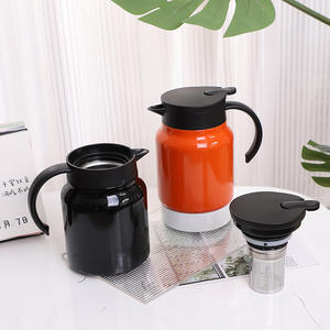 Tetera térmica de acero inoxidable negro con tapa resistente al calor 316 para oficina, café, té, separador de agua - Product Image 4