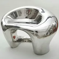 Spiegel-Edelstahl-Design Rückenlehne Kunst-Freizeitstuhl
