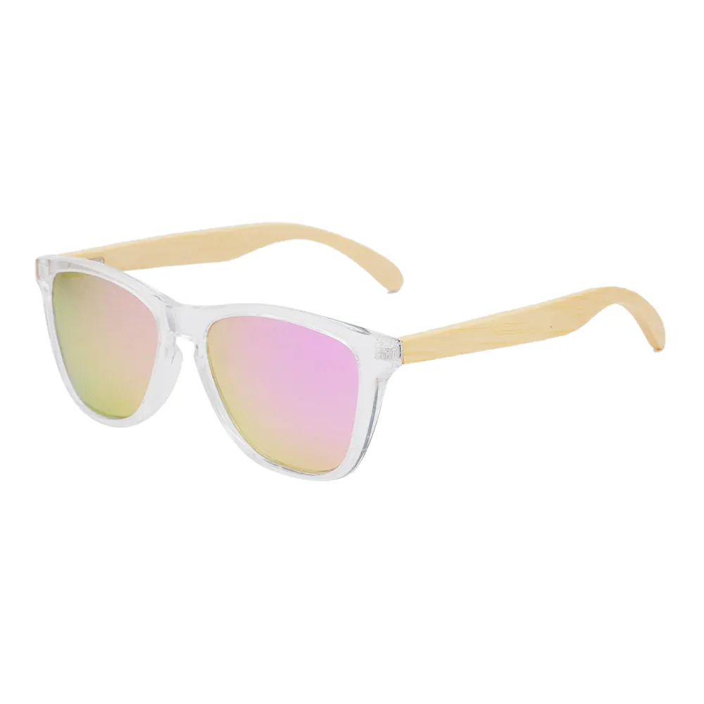 Wooden Polarized UV400 protection popular girl's model sunglasses white frame with green lens LS5027-C3
