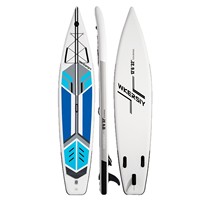 SUP 380*81 Ice-Blue Cruiser PVC Planche de paddle gonflable extra-longue pour adultes, usage familial, rapide, stable et équilibrée