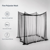 Moustiquaire de camping portable King 220 x 200 x 200 cm, baldaquin carré suspendu pour lit, utilisation extérieure, voyage et maison